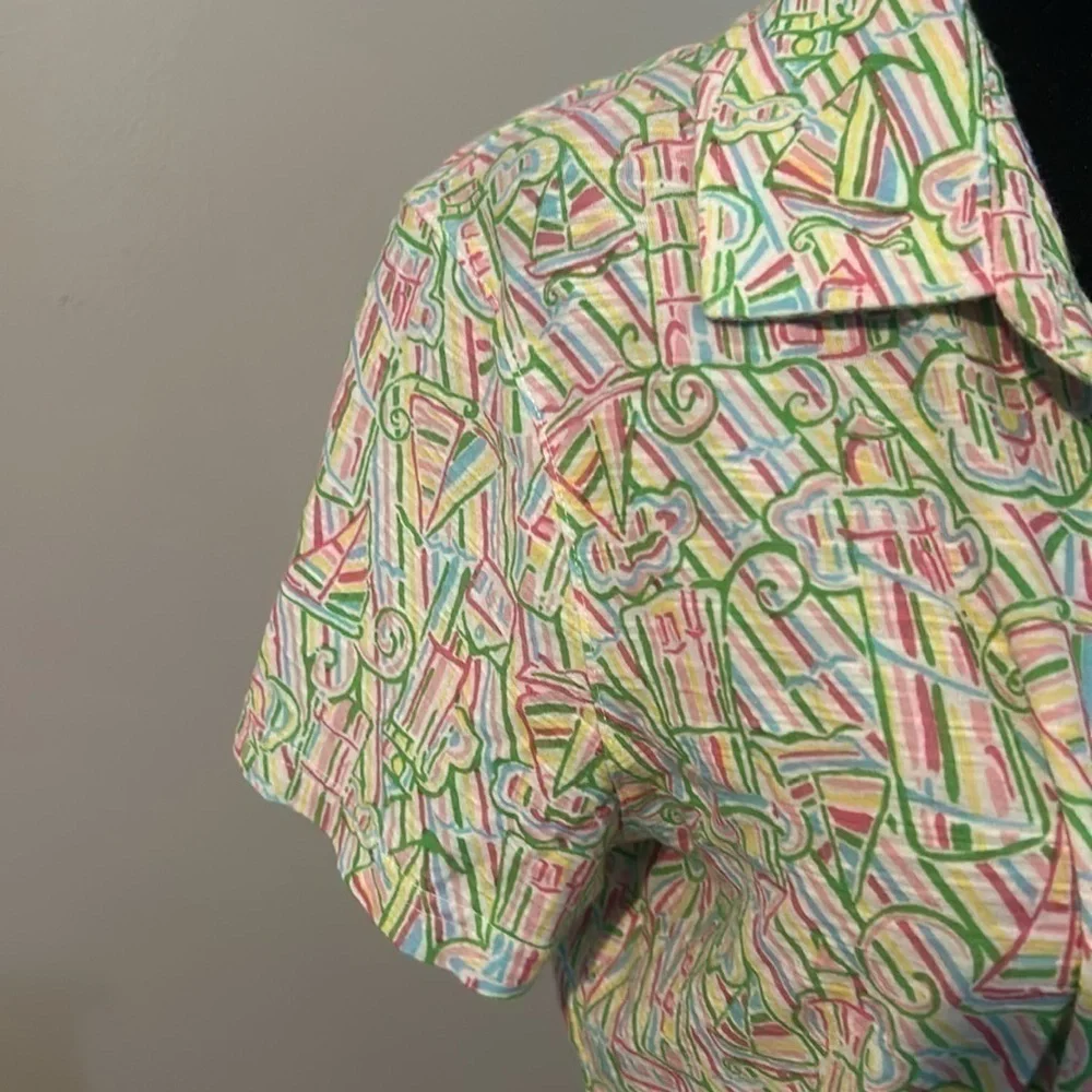 Lily Pulitzer large 3/4 button down  F - Picture 5 of 8